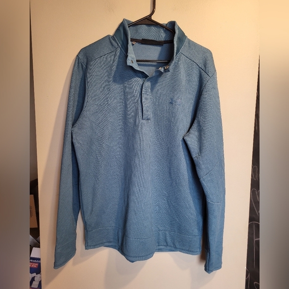 Under Armour Blue ColdGear Golf Pullover, Size Large - Picture 2 of 7